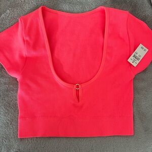 Coral crop top size Small new with tags from Aerie
